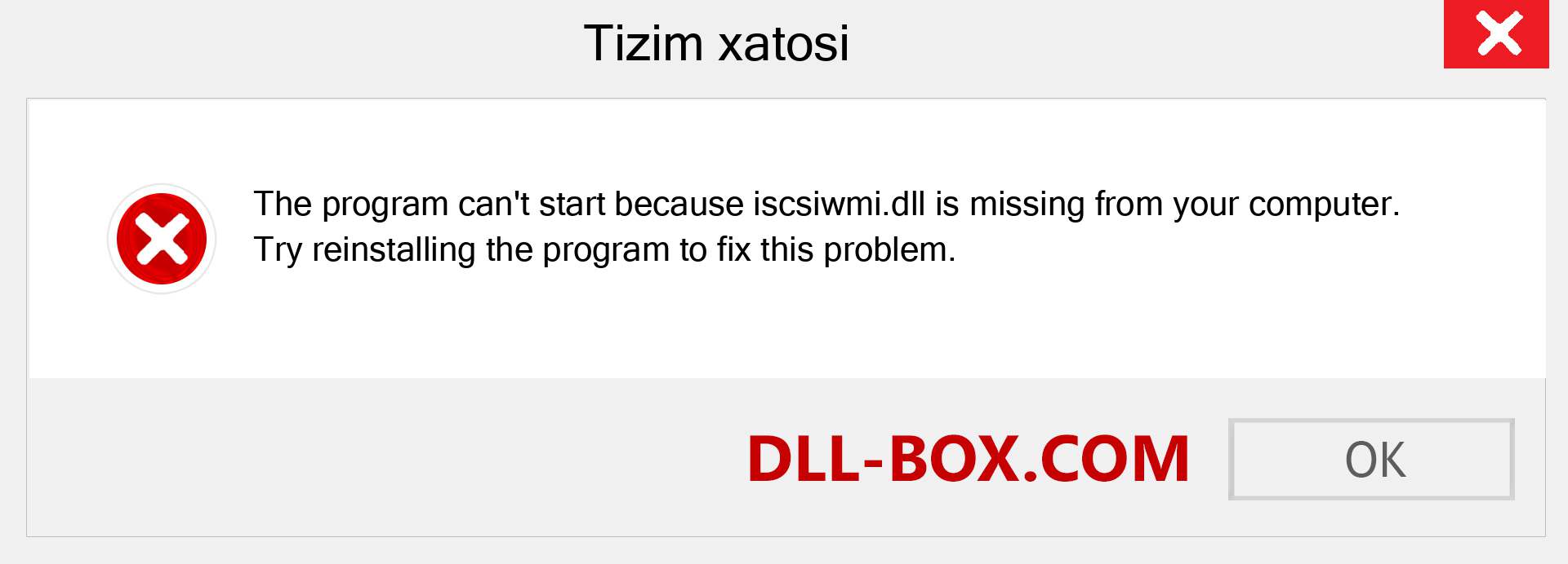 iscsiwmi.dll fayli yo'qolganmi?. Windows 7, 8, 10 uchun yuklab olish - Windowsda iscsiwmi dll etishmayotgan xatoni tuzating, rasmlar, rasmlar